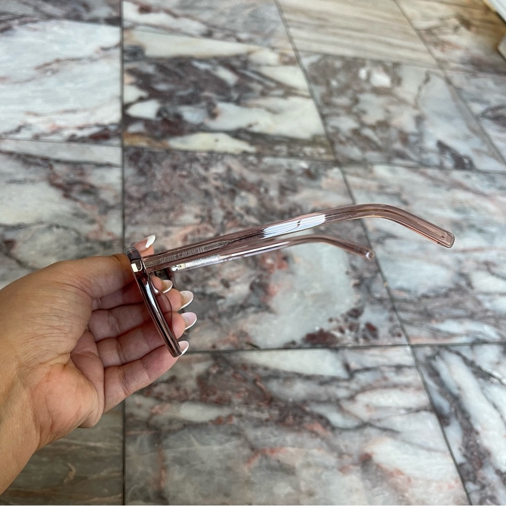 New Saint Laurent Pink Clear Sunglasses - Picture 3 of 7